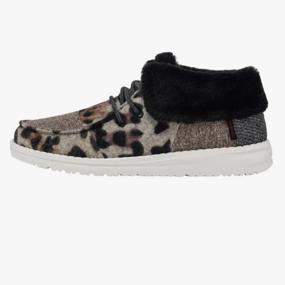 NEW Hey Dude Womens Britt Patchwork Java Animal Print Booties in size 9